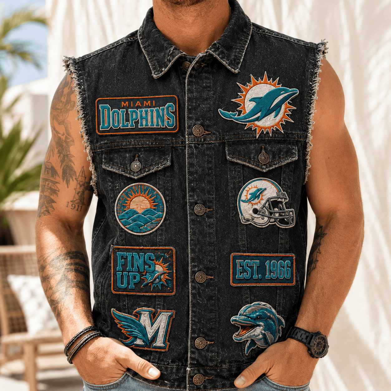 MDP PREMIUM DENIM VEST LNTH