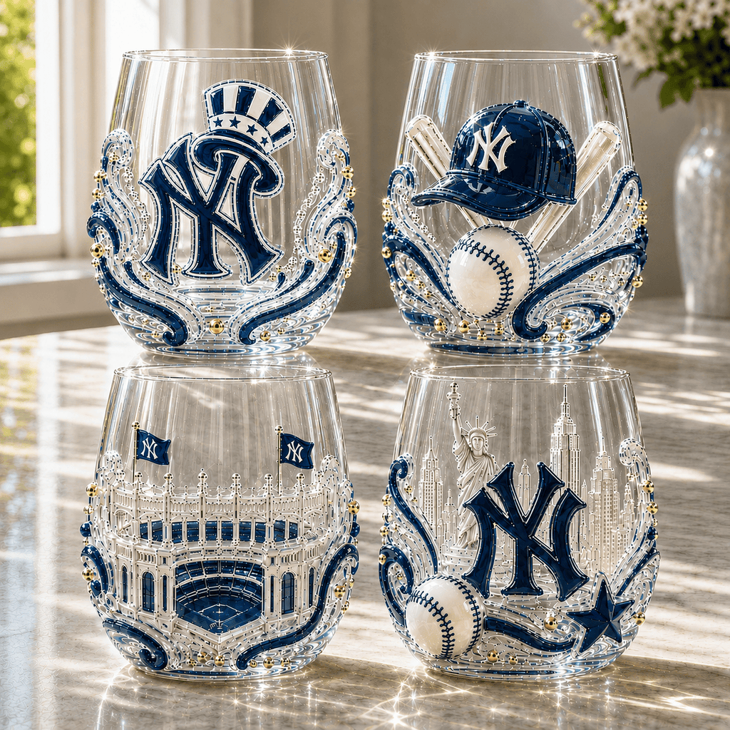 Premium NYY Stemless Wine Glass Set TTTT