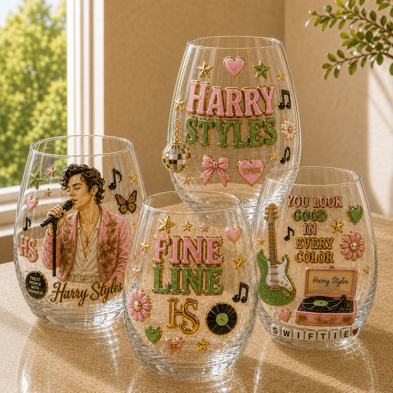 Premium HSL Stemless Wine Glass Set TMH
