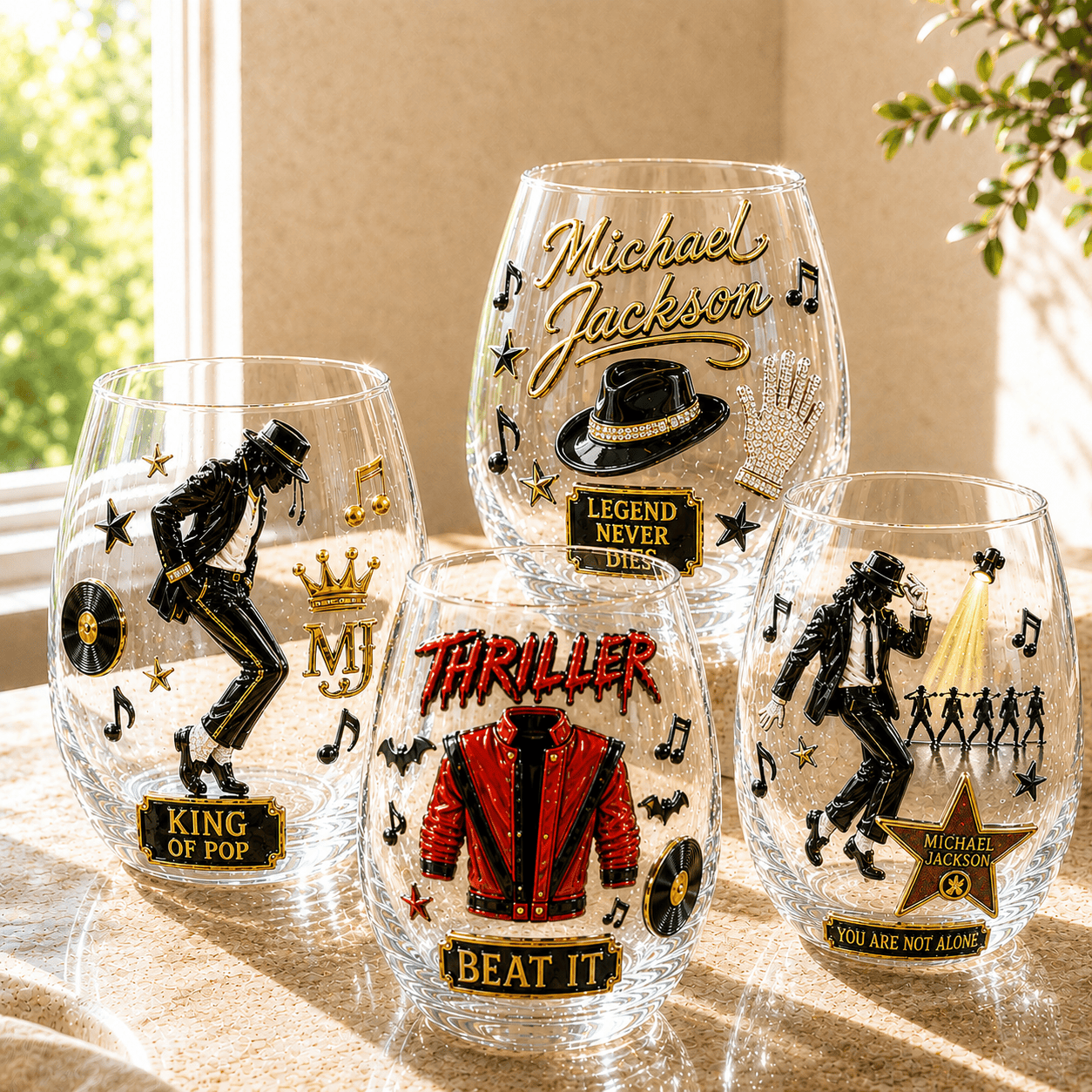 Premium MJS Stemless Wine Glass Set TMH