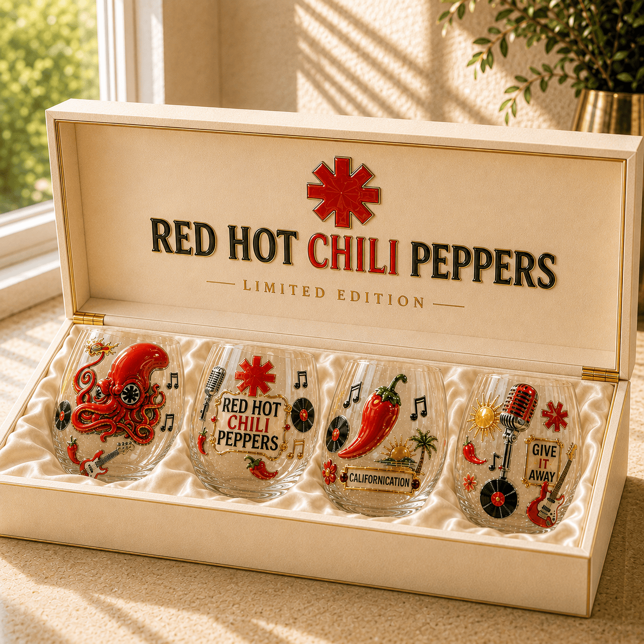 Premium RHCP Stemless Wine Glass Set TMH