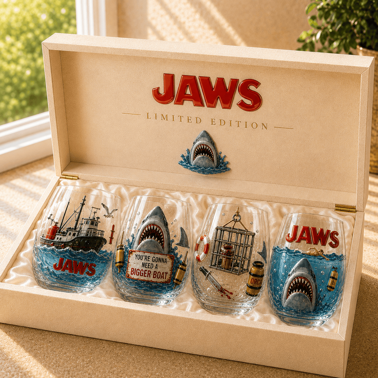 Premium JAWS Stemless Wine Glass Set TMH