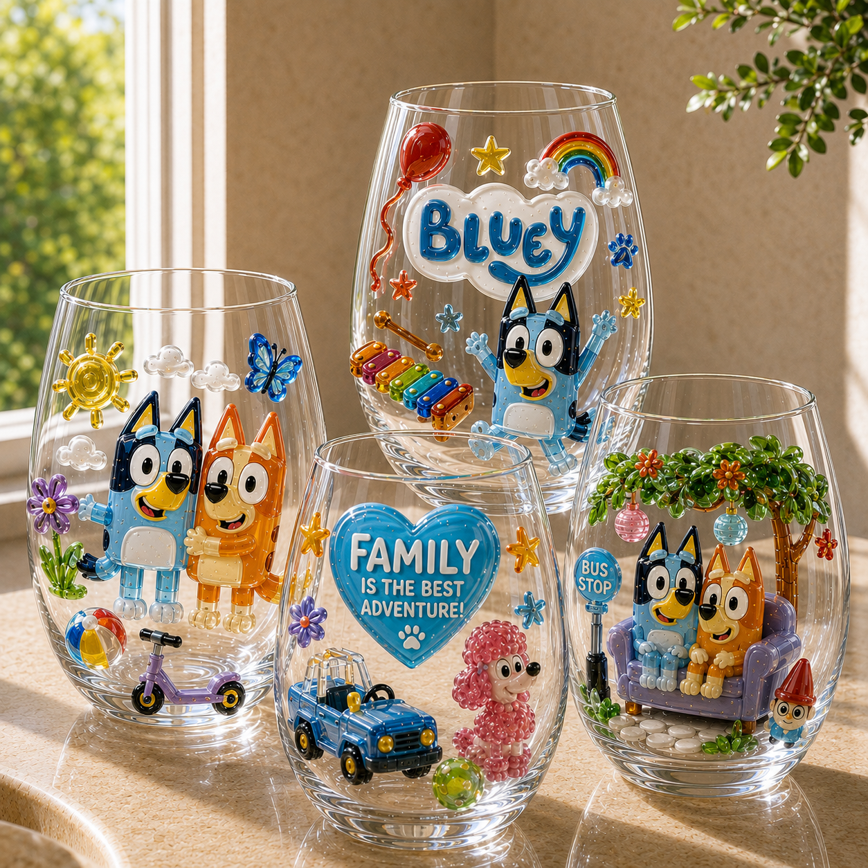 Premium BLU Stemless Wine Glass Set TMH