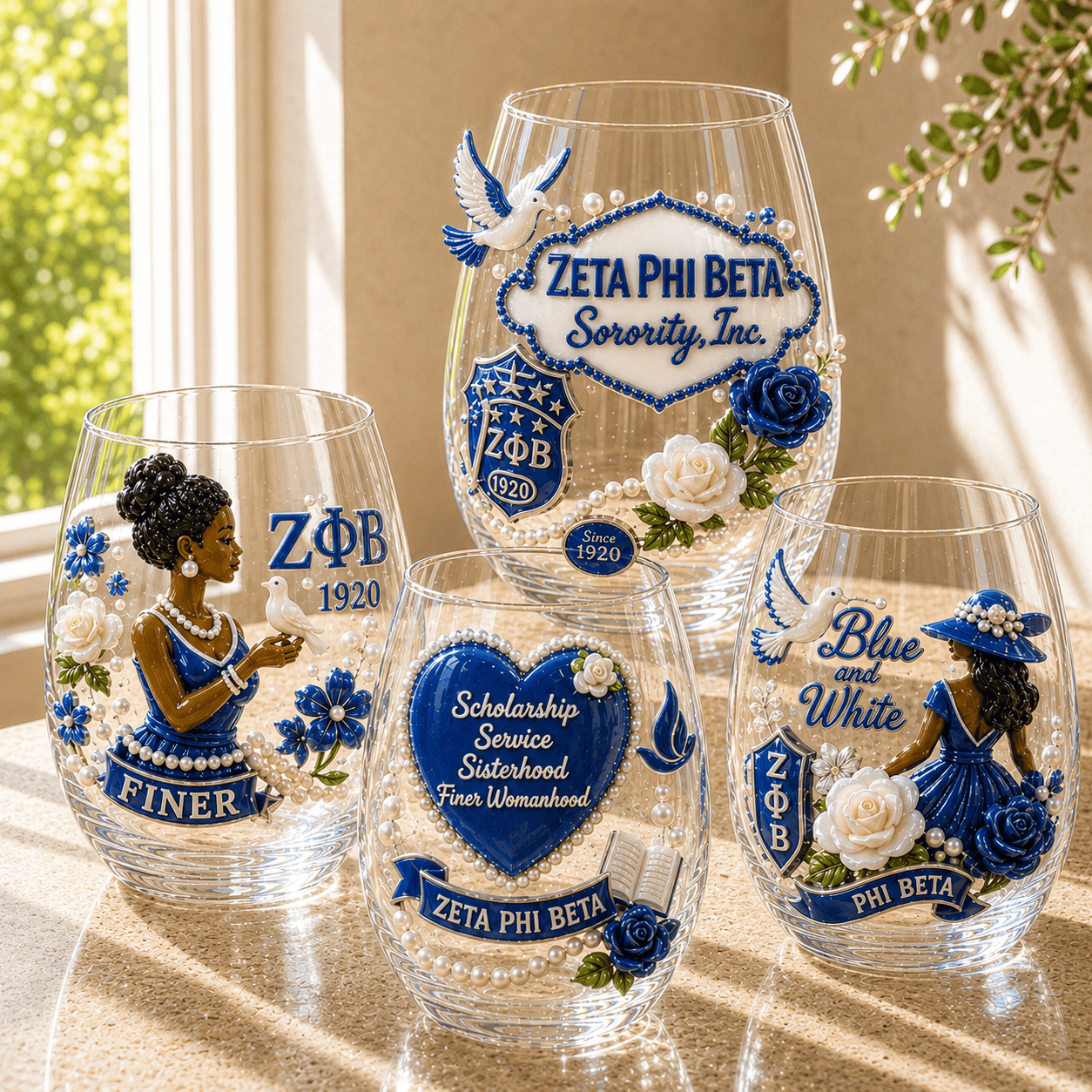 Premium ZPT Stemless Wine Glass Set TMH