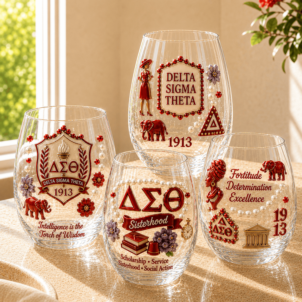 Premium DSTT Stemless Wine Glass Set TMH