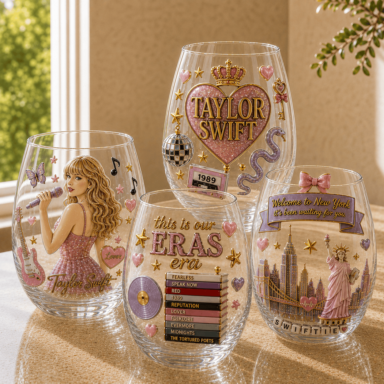Premium TLSW Stemless Wine Glass Set TMH
