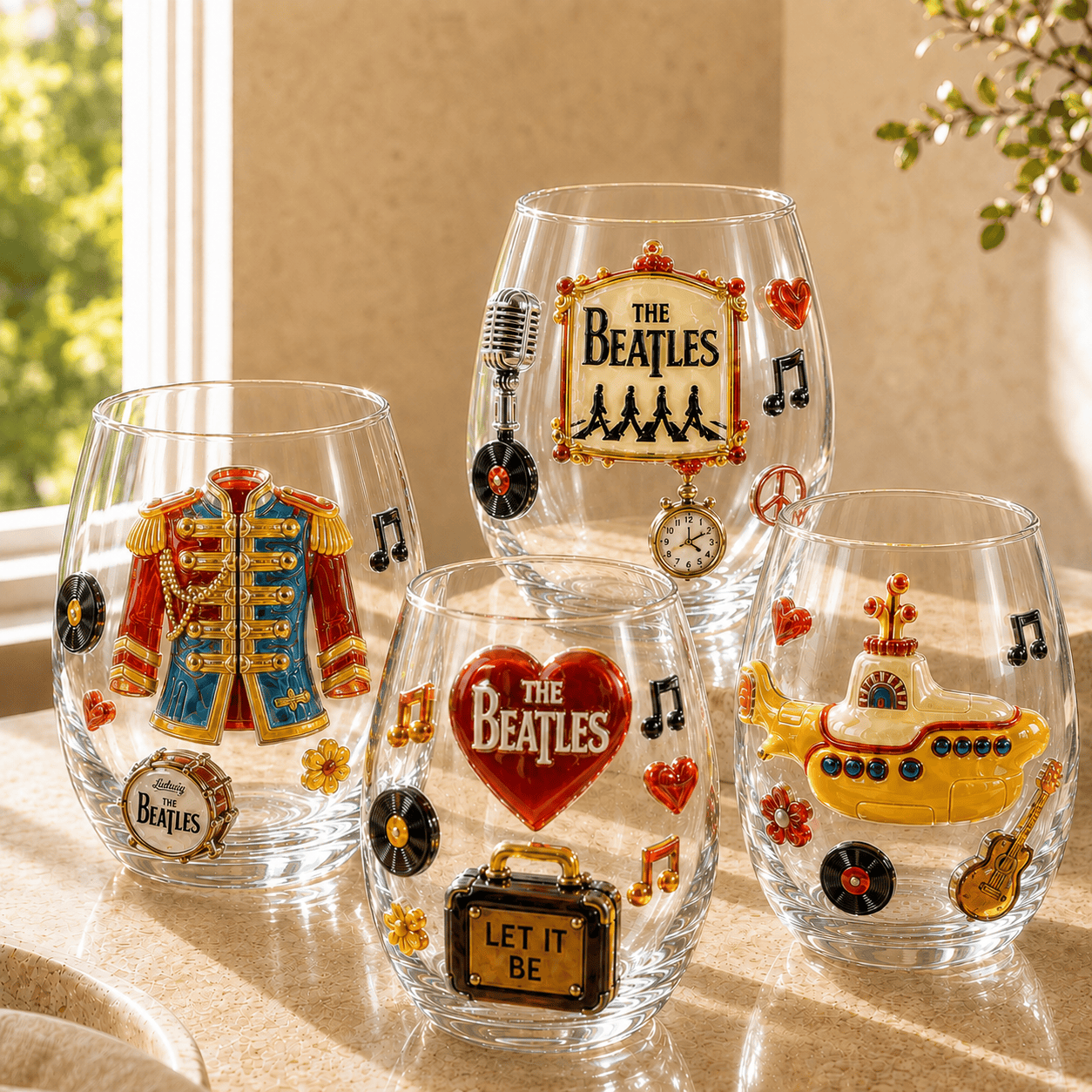 Premium TBE Stemless Wine Glass Set TMH