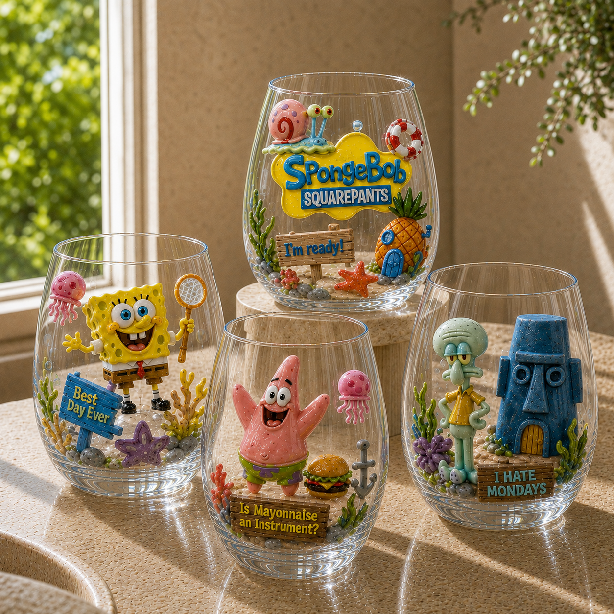 Premium SBSP Stemless Wine Glass Set TTTT