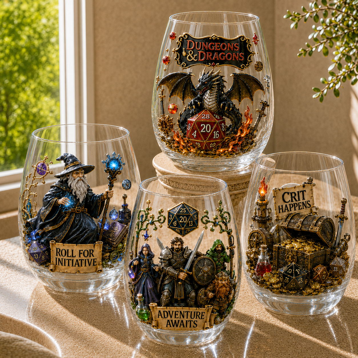 Premium DND Stemless Wine Glass Set TTTT